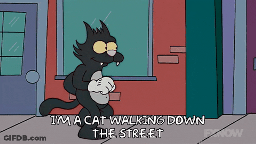 I'm A Cat Walking Down The Street Simpsons GIF
