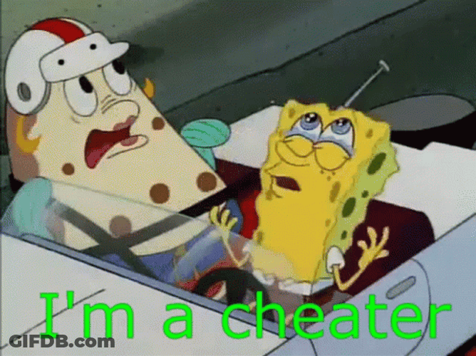 I'm A Cheater Spongebob Driving Episode GIF