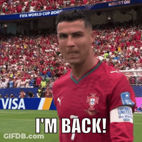 I'm Back Soccer Player GIF