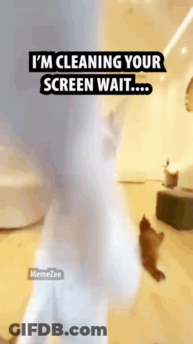 I'm Cleaning Your Screen Wait Meme GIF
