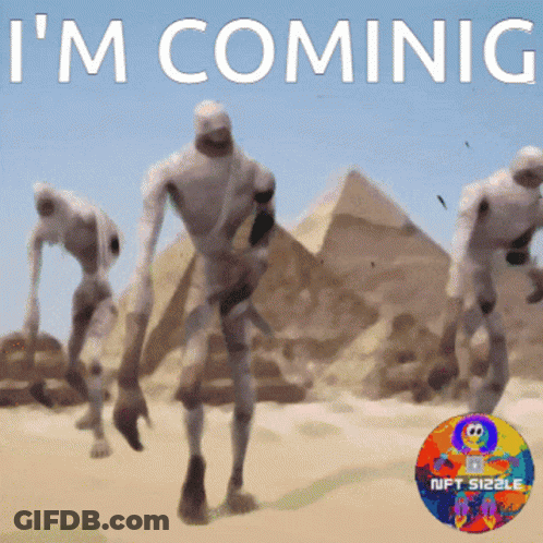 I'm Coming Poster With Pyramid GIF