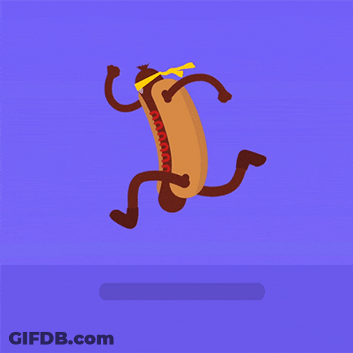 I'm Fast Running Hotdog I'll Win This Fingers Crossed GIF