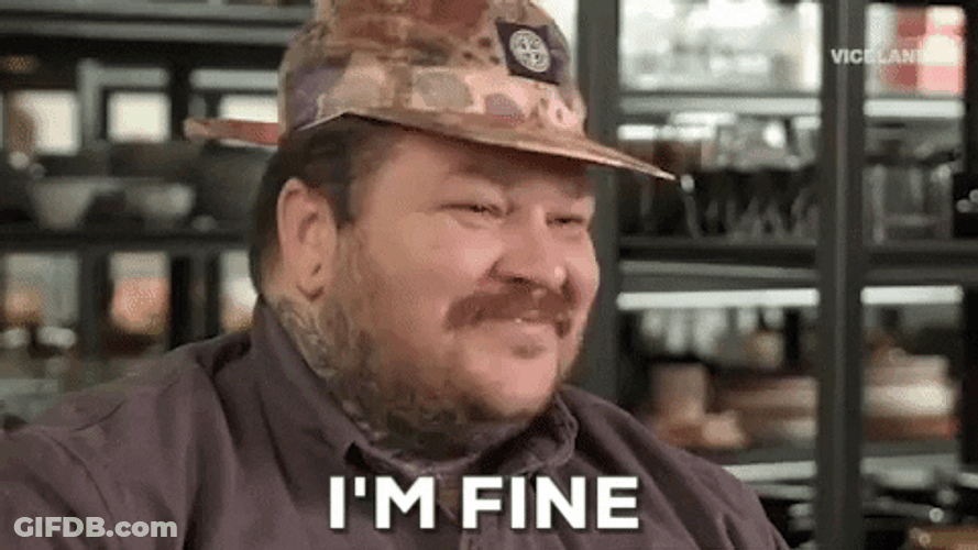 I'm Fine Fat Guy Smiling GIF