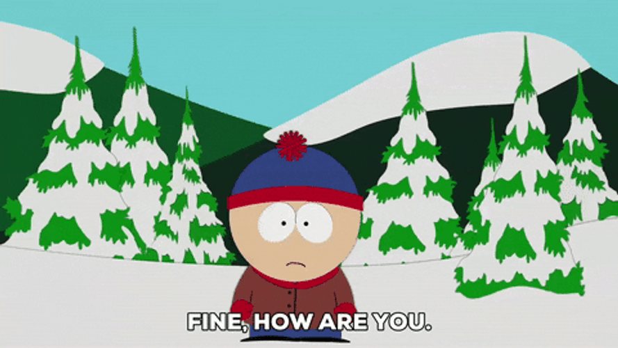 I'm Fine How Are You South Park GIF