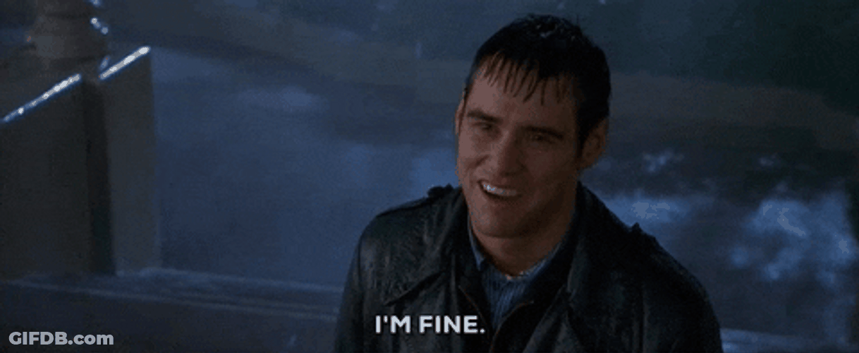 I'm Fine Jim Carrey Faking GIF