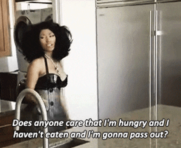 I'm Hungry Nicki Minaj Pass Out GIF