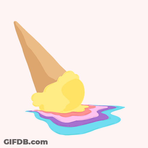 I'm Melting Rainbow Ice Cream Animation GIF