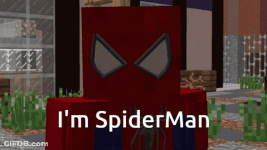 I'm Minecraft Spooderman GIF
