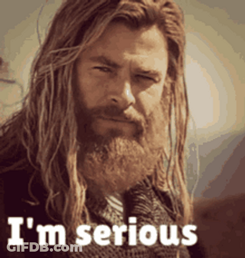 I'm Serious Face Chris Hemsworth Thor GIF