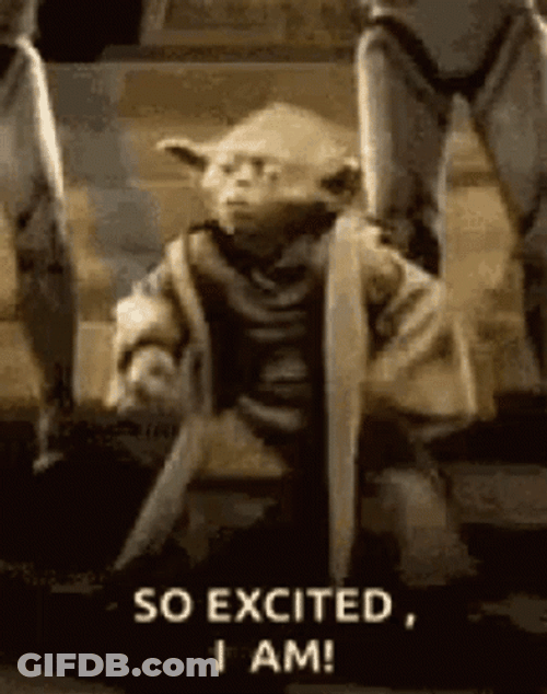 I'm So Excited Happy Yoda GIF