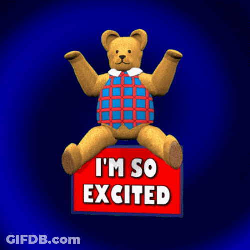 I'm So Excited Teddy Bear GIF