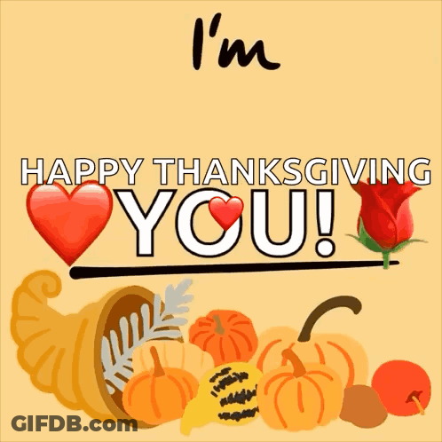 I'm Thankful Happy Thanksgiving Poster GIF