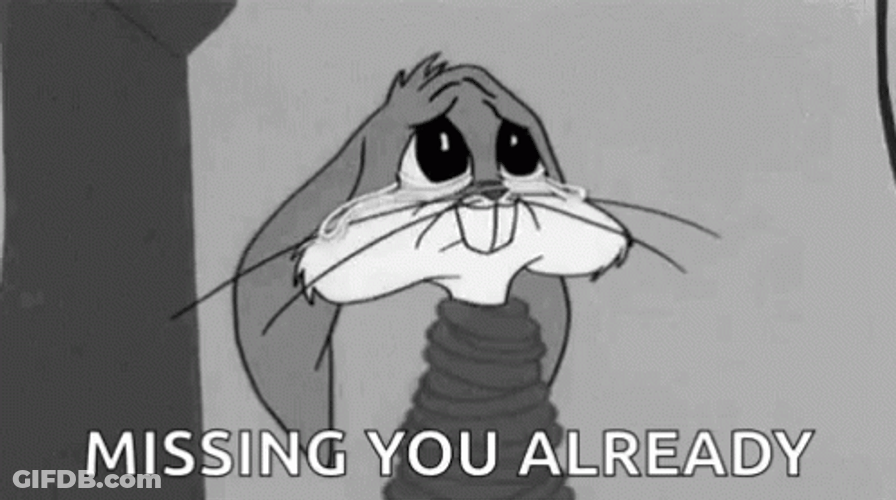 I Miss You Already Sad Bunny Crying GIF