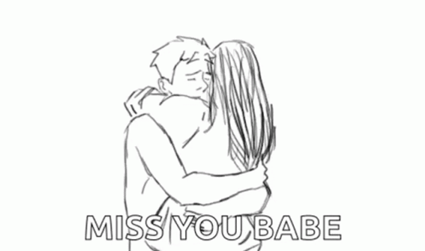 I Miss You Babe Hug GIF