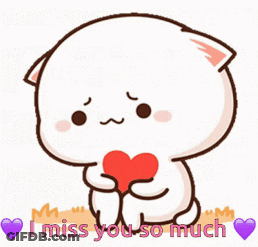 I Miss You So Much Mochi Peach Heart GIF