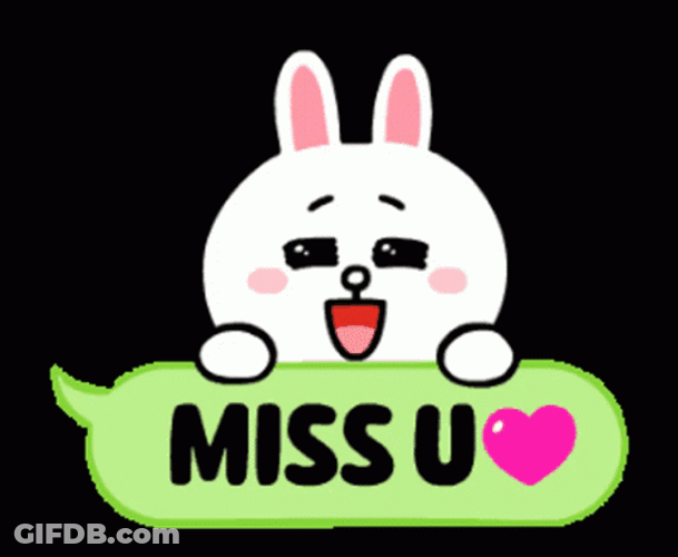 I Miss You White Bunny GIF