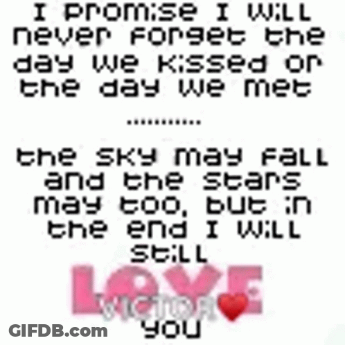 I Promise I Will Never Forget The Day We Kissed GIF