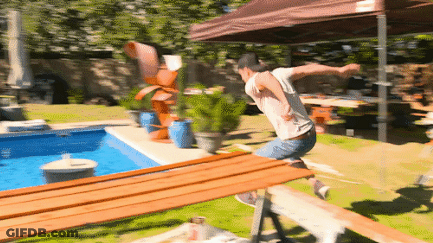 I Quit Pool Jump Cash Pad GIF