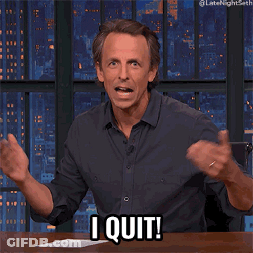 I Quit Seth Meyers SNL GIF