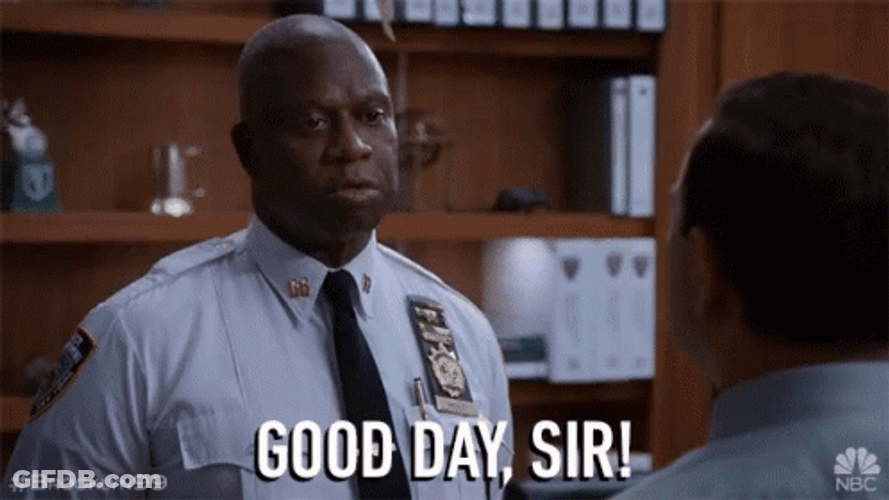 I Said Good Day Brooklyn 99 Ray Holt GIF
