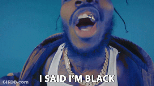 I Said I'm Black On Purple Background GIF