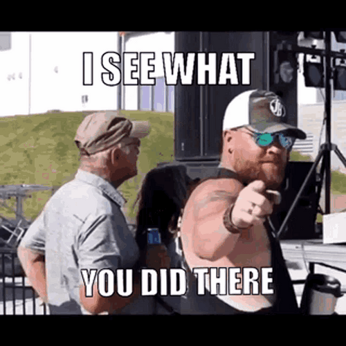 I See What You Did There Guy Point GIF