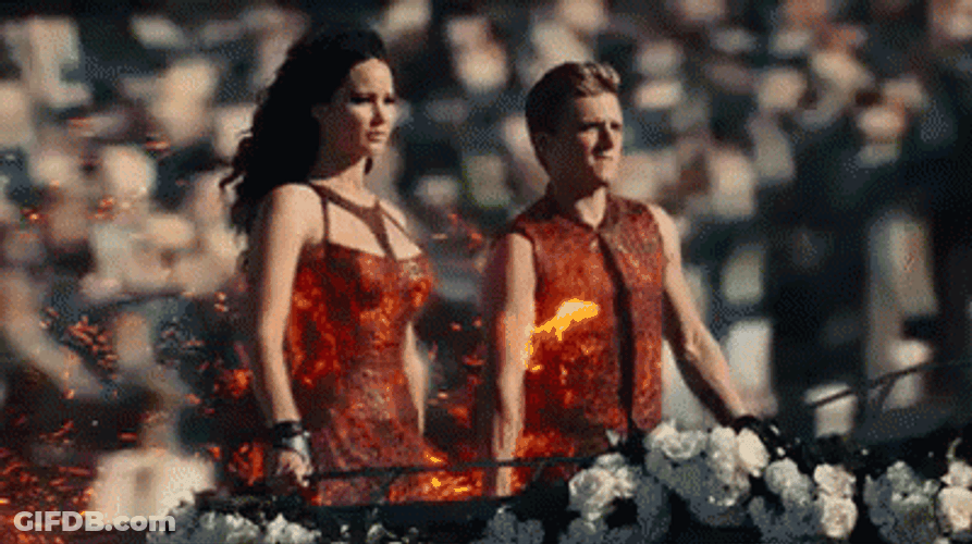 I Volunteer As Tribute Katniss Peeta Catching Fire GIF