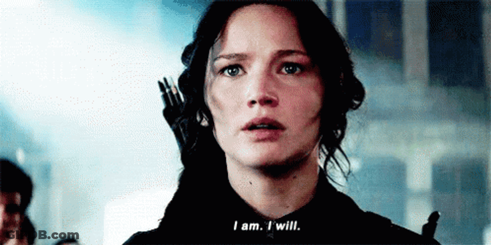 I Volunteer As Tribute Mocking Jay Katniss Everdeen GIF