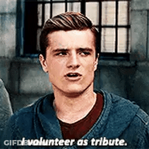I Volunteer As Tribute Peeta Mellark GIF