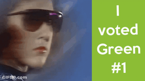 I Voted Green #1 Sign GIF