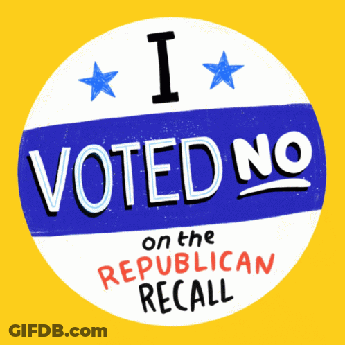 I Voted No On Republican Recall GIF