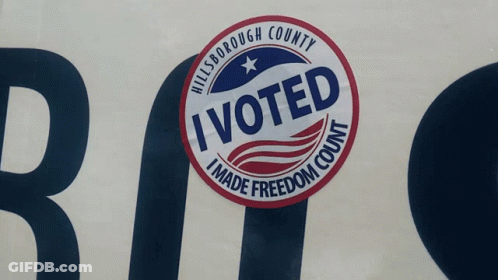I Voted Sticker On A Bus GIF