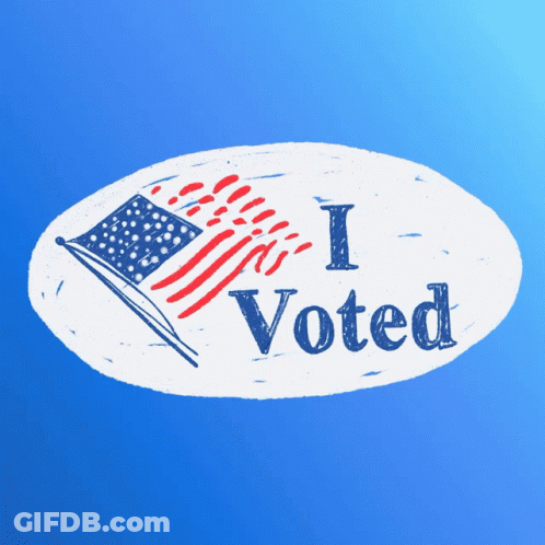 I Voted Sticker With American Flag GIF