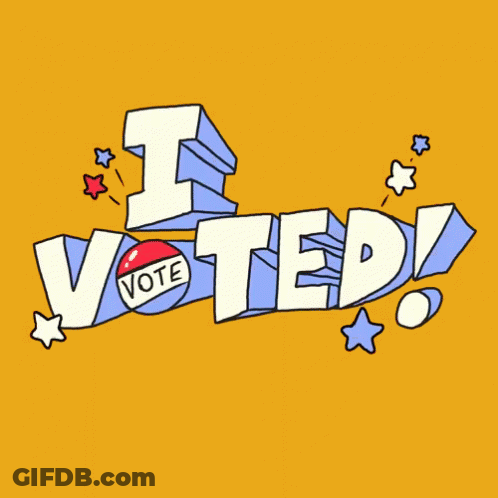 I Voted Yellow Background Stars GIF