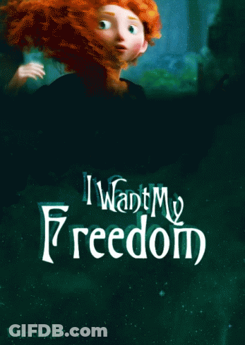 I Want My Freedom Cartoon Girl Poster GIF