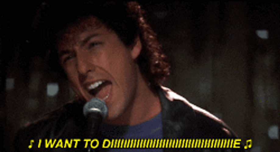I Want To Die Adam Sandler Singing GIF