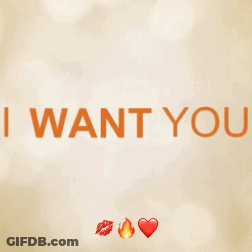 I Want You Poster With Heart And Kiss GIF