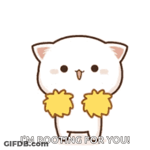 I Was Rooting For You Mochi Peach Cheerleader GIF
