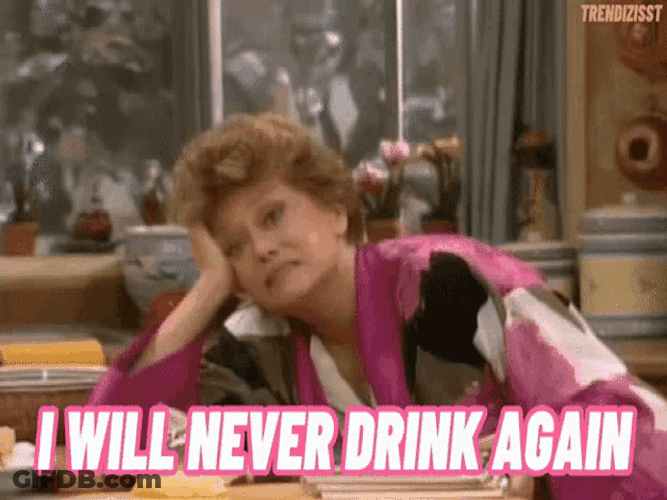 I Will Never Drink Again Hangover GIF