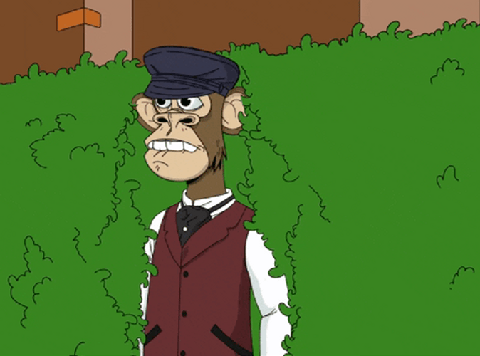 I Will Not Be Ignored Monkey Slowly Hiding Bushes GIF