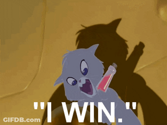 I Win Mischievous Cat Emperors New Groove GIF