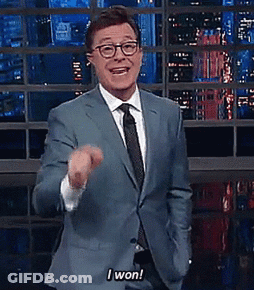 I Win Stephen Colbert Host GIF