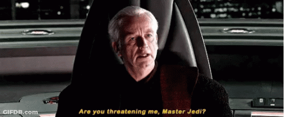 Ian McDiarmid It's Treason Then Your Threatening Me Master Jedi GIF