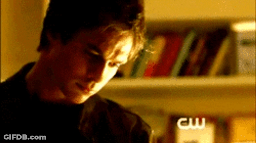 Ian Somerhalder Looking At Elena GIF