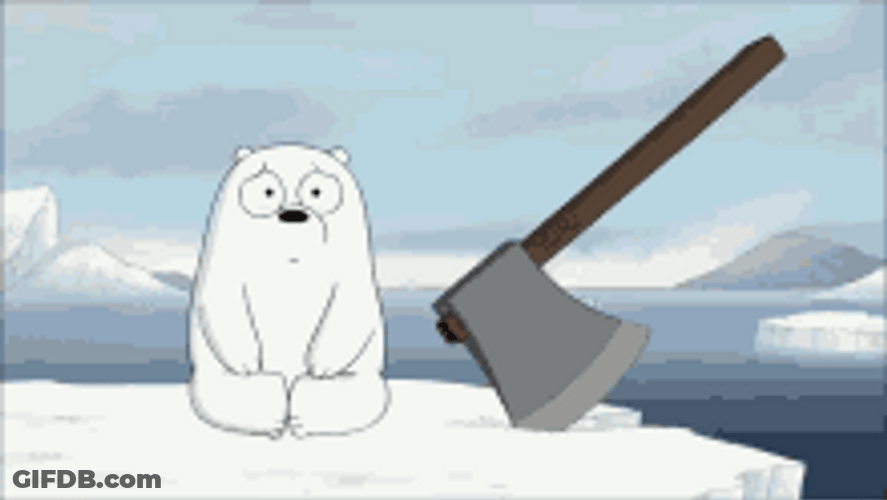 Ice Bear Axe Alone Floating On Ice GIF