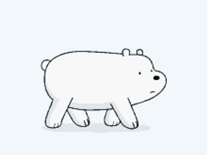 Ice Bear Crawling 4 Legs Walking GIF