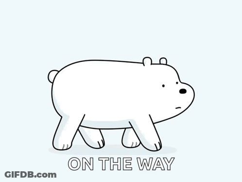 Ice Bear From We Bare Bears Is Walking Down The Road GIF