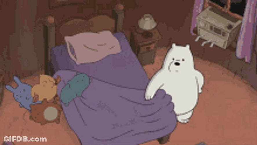 Ice Bear Going To Bed No Blanket No Pillow GIF