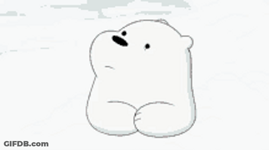 Ice Bear Lick Lip Suspicious Dive GIF