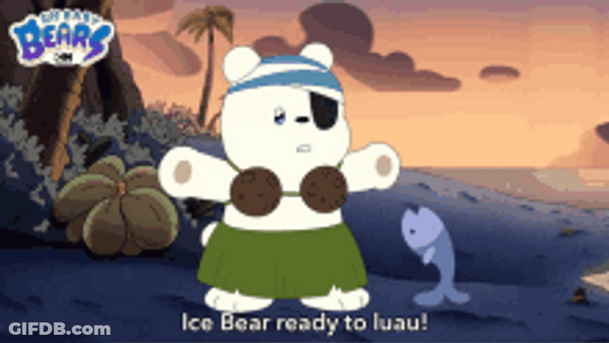 Ice Bear Ready To Luau Hawaii Hip Dance GIF